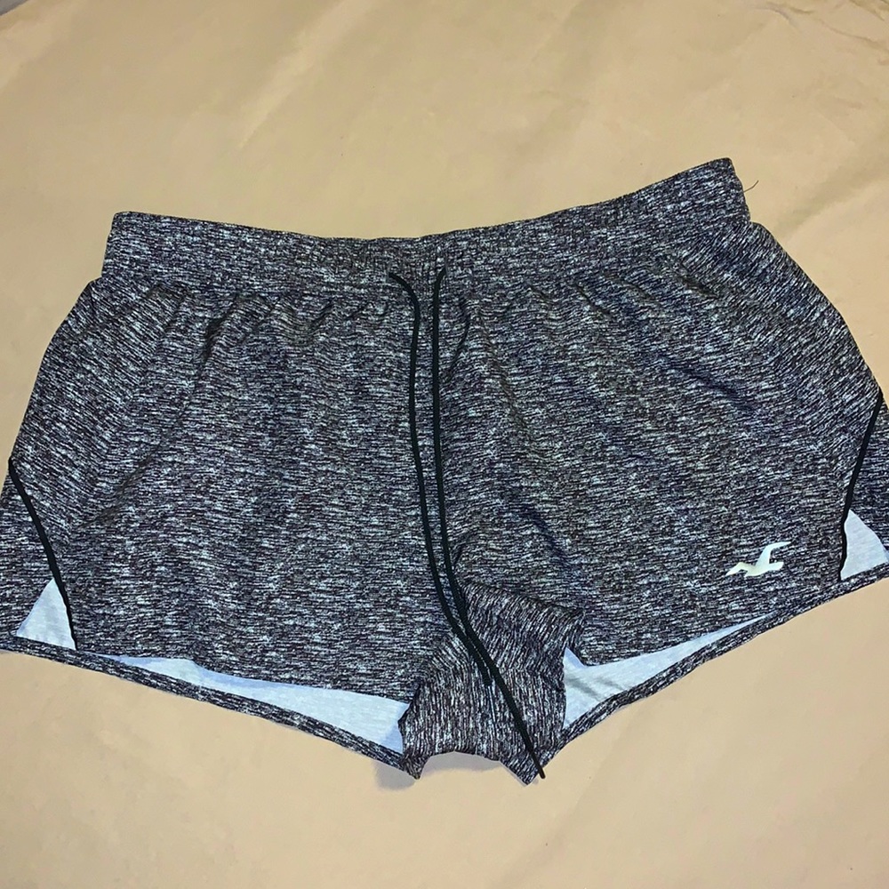 Black and silver athletic hollister short’s